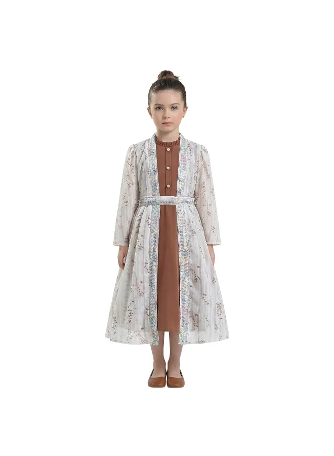 Bidani Yasmin Brown Kaftan Jalabiya
